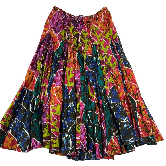 Vintage Y2K Madison Studio Patchwork Multicolor Colorful Maxi Skirt Pull On 14 - Picture 1 of 14